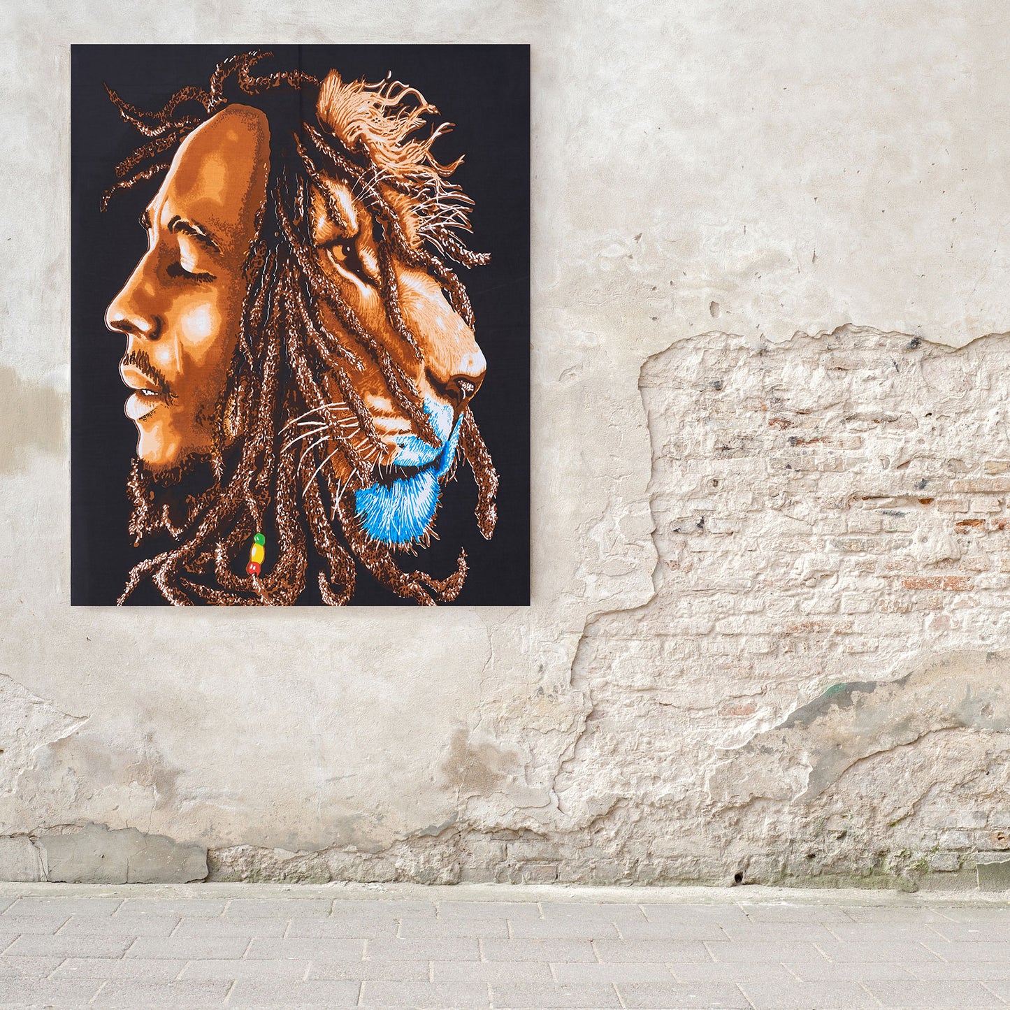 
                  
                    ‘Iron Lion Zion’ is without a doubt one of Bob Marley’s best work as a musician and this wall décor tapestry commemorates just that. This Jaipuri tapestry will instantly transform your room into a cool, boho, trippy living space, inspiring you to find your freedom and in the process, to find yourself. It is also a great gift idea. The vibrant colors of this tapestry along with the classy hand-printed design will revamp a boring wall into a psychedelic, gypsy-styled piece of art.
                  
                